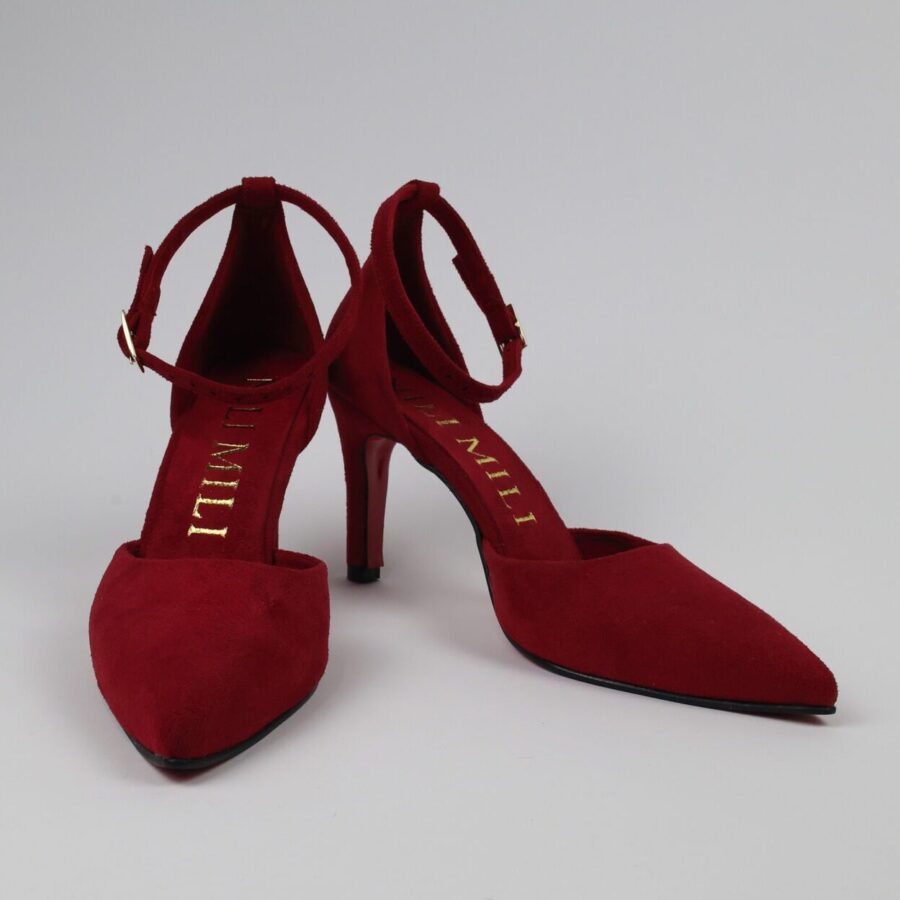 9 cm ince topuklu bağcıklı abiye stiletto ayakkabı