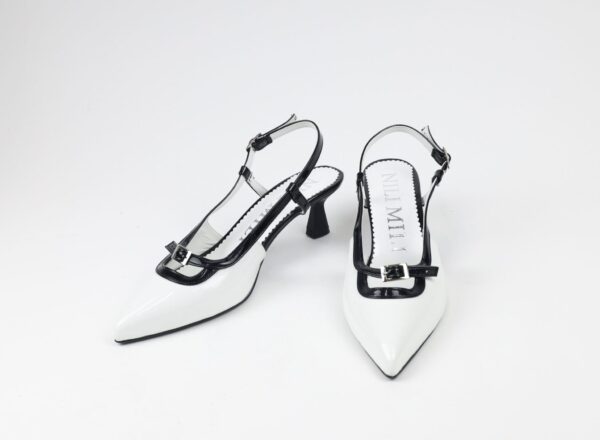 Dekolte Rugan Arka Açık 5 cm Topuklu Bağcıklı Stiletto Abiye Topuklu ayakkabı