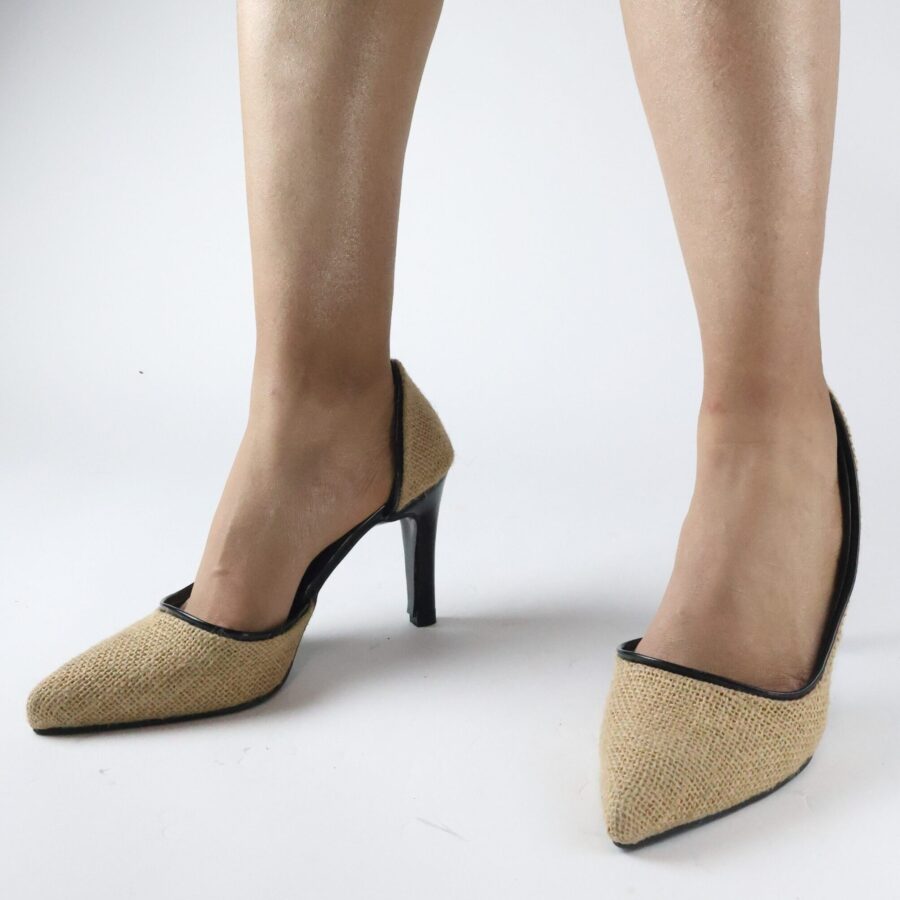 Yan hasır İtaly stiletto Abiye İnce Topuklu Ayakkabı