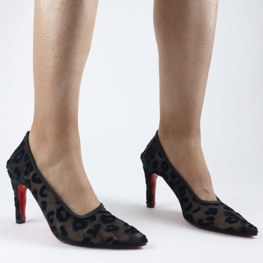 Zarif Şık Tül Çiçekli Dantelli Güpür Gelin Düğün Abiye Topuklu Davet Ayakkabısı