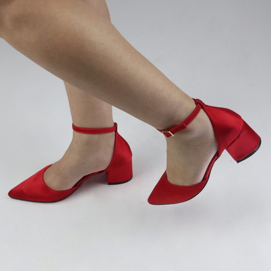 Saten Kumaş 5cm Topuk Sivri Burun